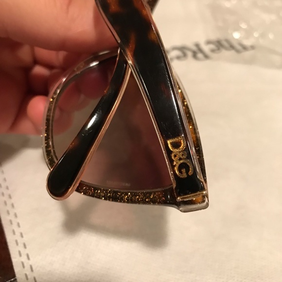 Dolce & Gabbana Tortoise shell print sunglasses sparkly D&G monogram - Picture 2 of 13